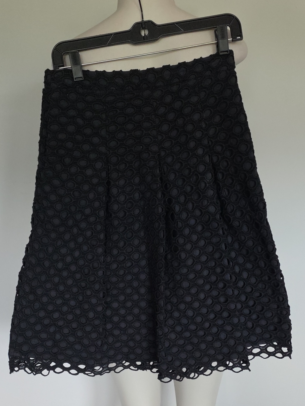 J. McLaughlin black full perforated skirt-2